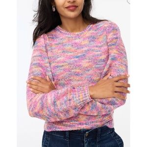 NWOT J.Crew Space-Dyed Puff-Sleeve Sweater